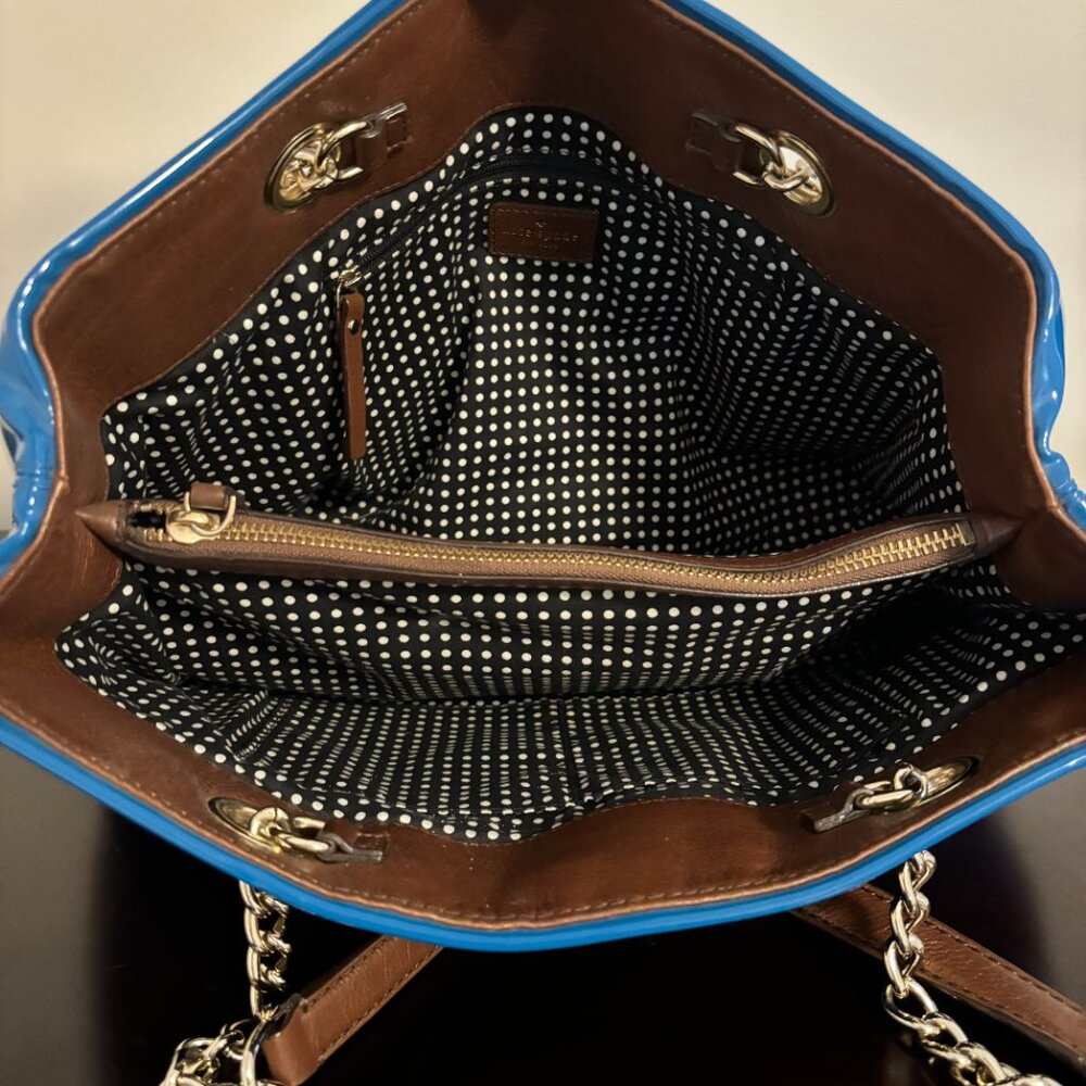 Kate Spade Kingsbury Park Blue Patent Leather Tote - Picture 11 of 12